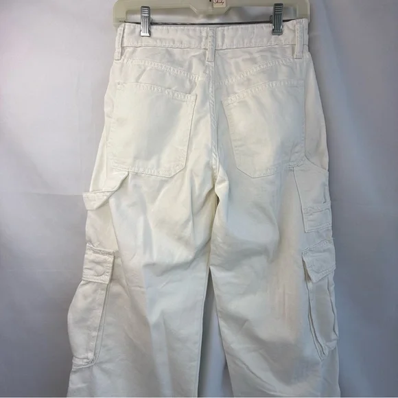 Wild Fable Women’s Size 0 White Wide Leg Cargo Jeans - Picture 2 of 16